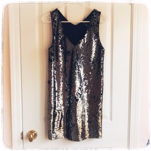 Fun flip sequin shift dress